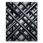 Monochrome Geometric Abstract Intersecting Lines Rug