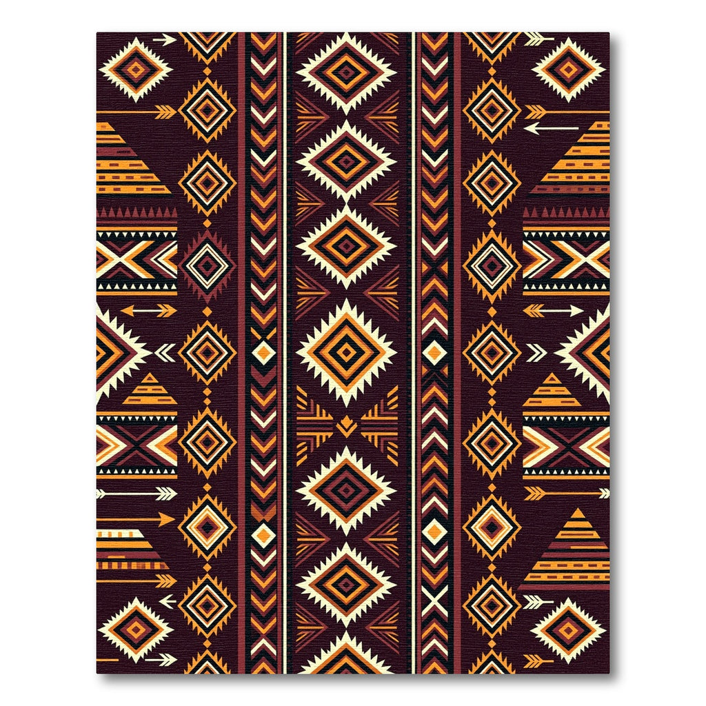 Earthy Geometric Aztec Diamond Stripe Rug