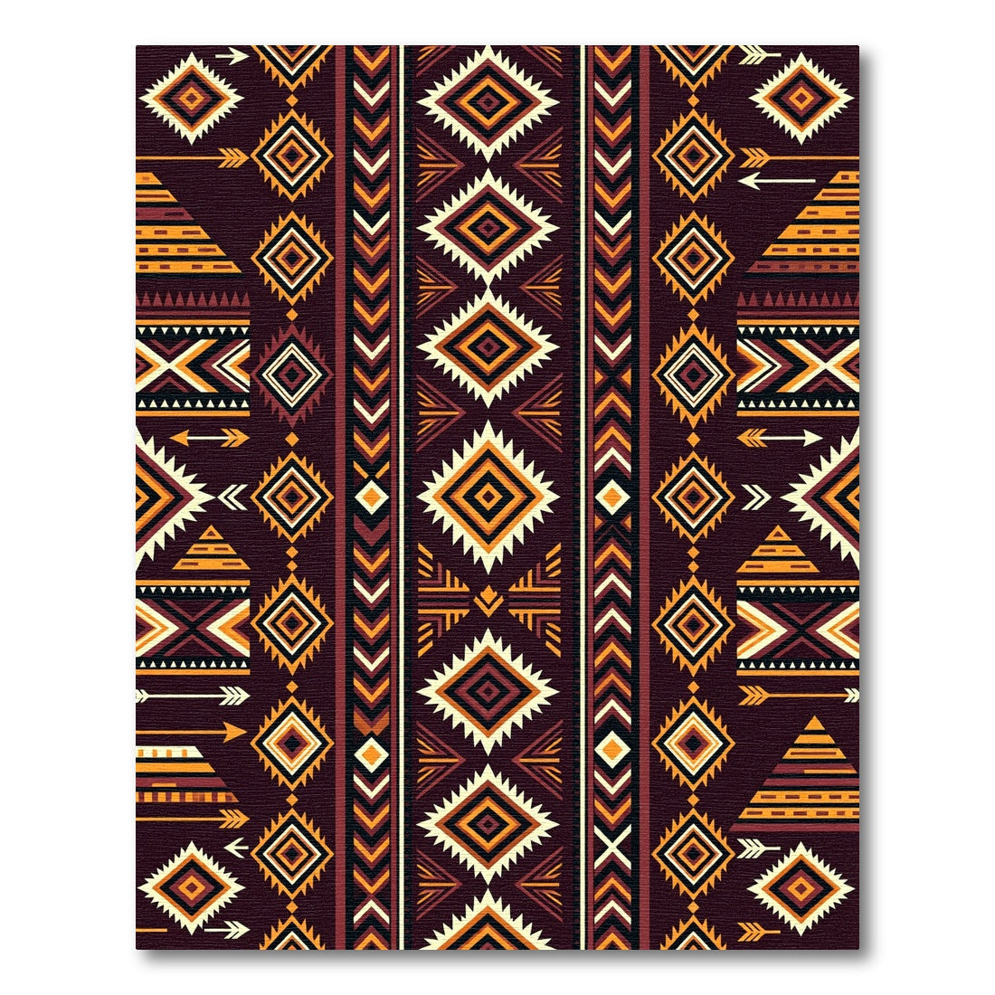 Earthy Geometric Aztec Diamond Stripe Rug