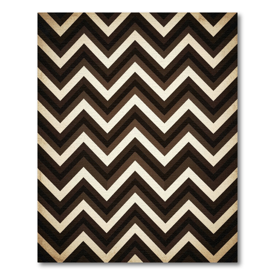 Vintage Sepia Zigzag Chevron Stripe Rug