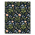 Peach and Blue Floral Botanical Print Rug