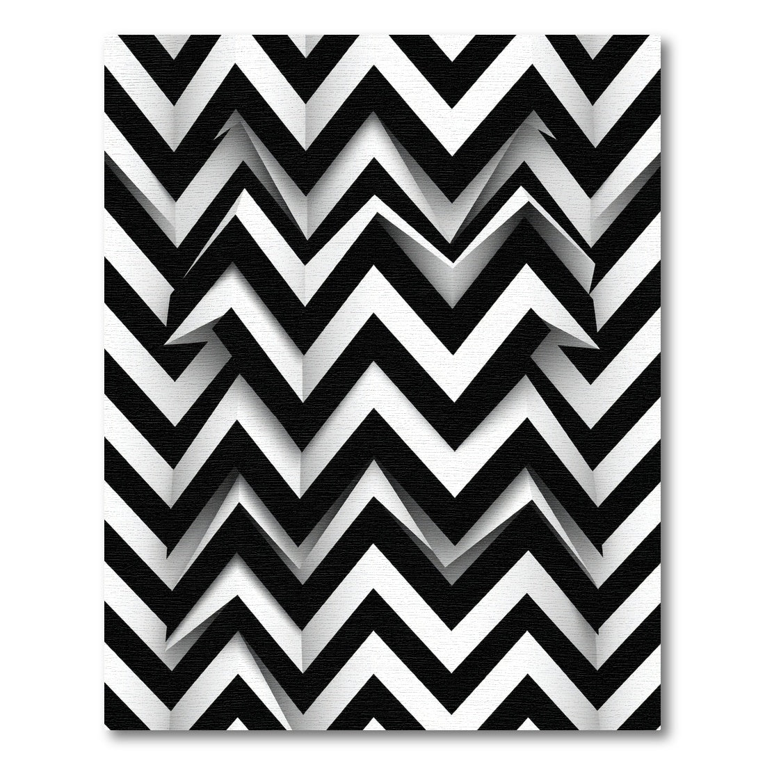 Monochrome Zigzag Geometric Optical Illusion Rug