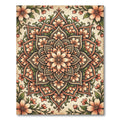 Soft Peach Floral Medallion Garden Rug