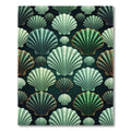 Emerald Teal Seashell Array Rug