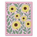 Yellow Sunflower Floral Pink Background Rug