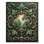 Ornate Emerald Acanthus Scroll Medallion Rug