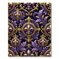 Royal Purple Golden Fleur-de-lis Damask Rug