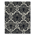 Black White Clover Meadow Swirl Rug