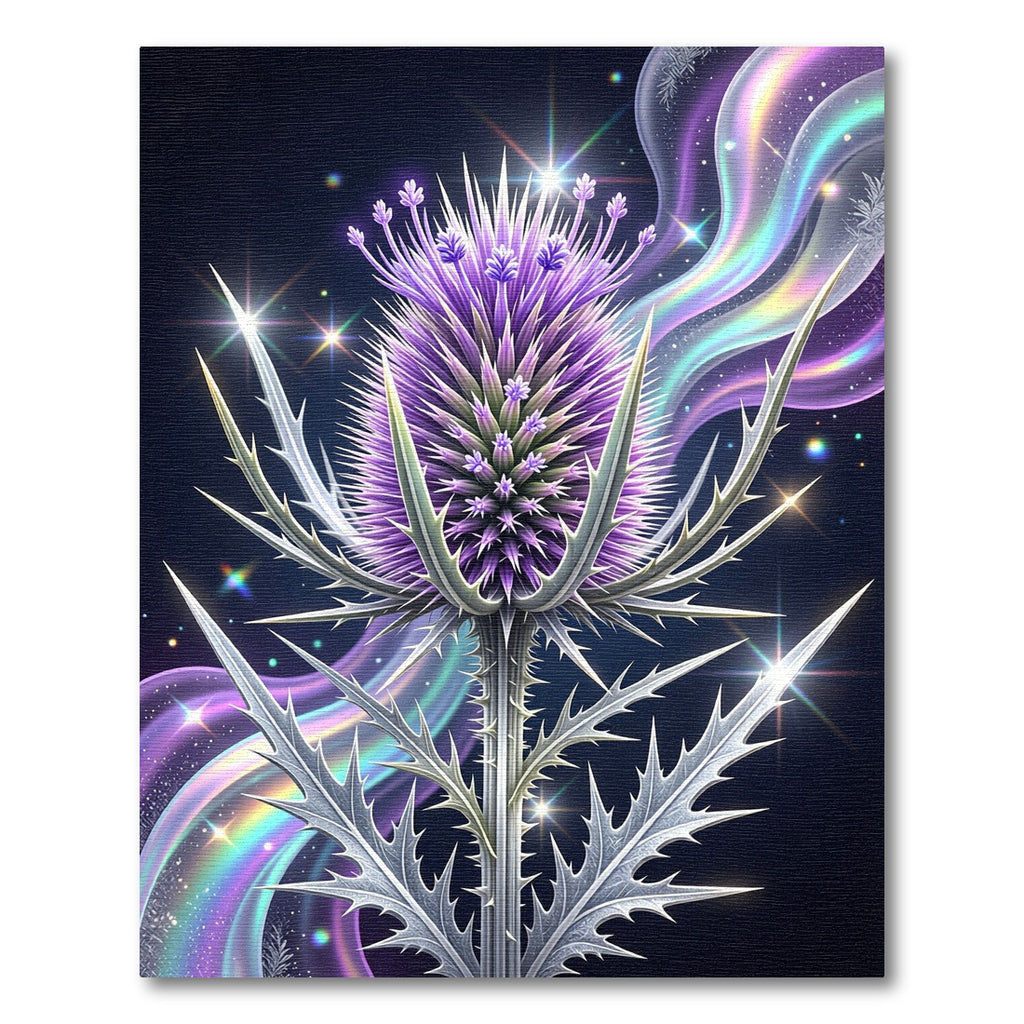 Ethereal Purple Thistle Celestial Glow Rug