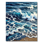 Deep Ocean Blue Crashing Wave Rug