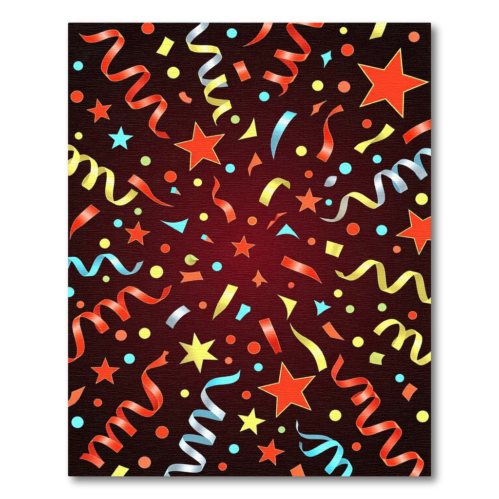 Crimson Star Confetti Swirls Rug