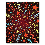 Crimson Star Confetti Swirls Rug