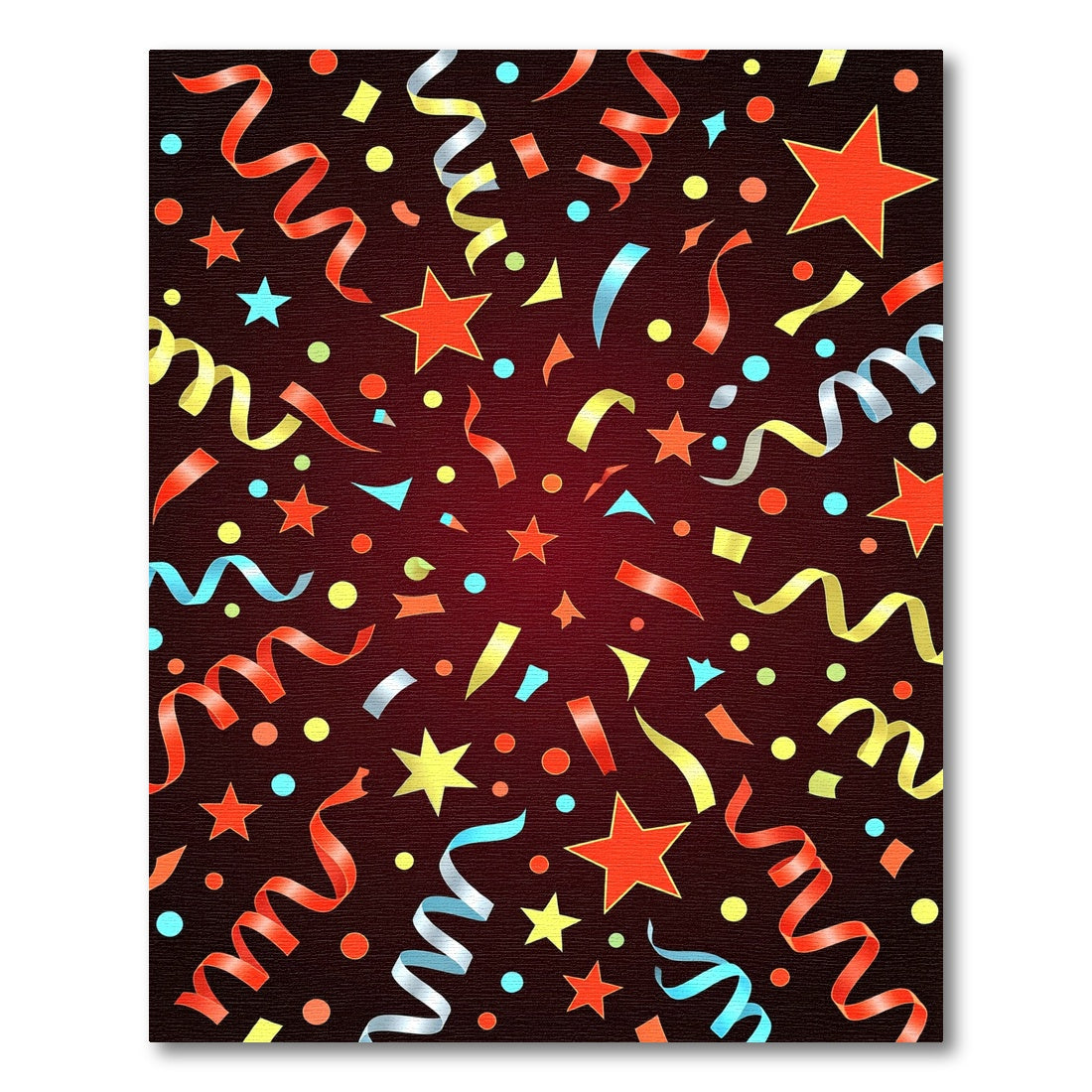 Crimson Star Confetti Swirls Rug
