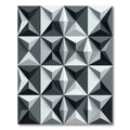 Modern Monochromatic Geometric Three Dimensional Prism Rug