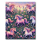 Whimsical Pastel Unicorn Floral Meadow Rug