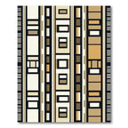 Warm Neutral Earthy Geometric Stripe Rug