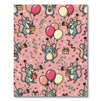 Whimsical Pink Party Mouse Celebration Rug