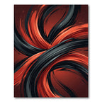 Black and Red Dynamic Swirl Rug