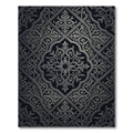 Ornate Gray Floral Medallion Lattice Rug
