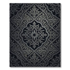 Ornate Gray Floral Medallion Lattice Rug