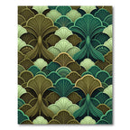 Art Deco Jade Palm Frond Rug