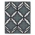 Sophisticated Charcoal Gray Quatrefoil Geometric Rug