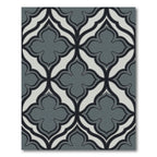 Sophisticated Charcoal Gray Quatrefoil Geometric Rug
