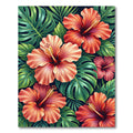 Lush Tropical Hibiscus Floral Art Rug