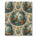 Enchanted Forest Rabbit Fawn Woodland Tapestry Rug