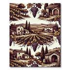 Tuscan Vineyard Estate Rustic Scene Rug