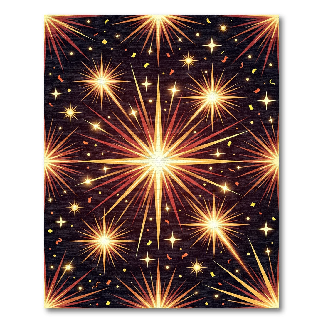 Radiant Golden Starburst Celebration Rug