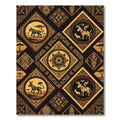 Golden Tribal Animals Diamond Rug