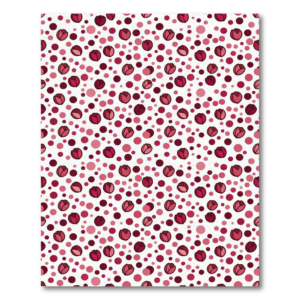 Red Rose Polka Dot Scatter Rug