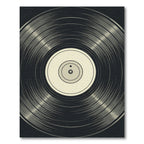 Retro Monochrome Vinyl Record Graphic Rug