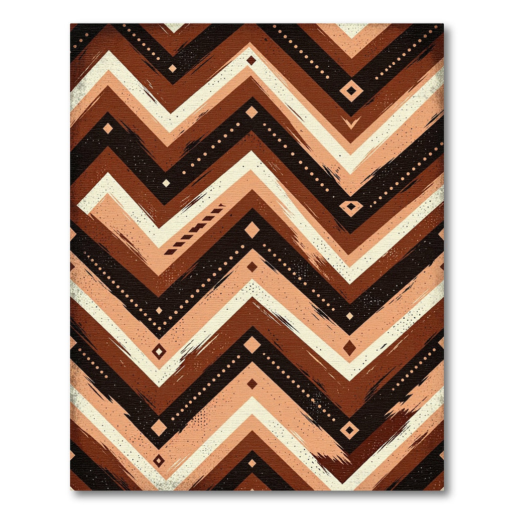 Earthy Brown Chevron Tribal Stripes Rug