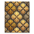 Golden Trellis Floral Damask Medallion Rug