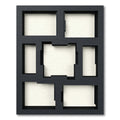 Modern Matte Black Geometric Frame Rug