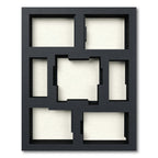 Modern Matte Black Geometric Frame Rug