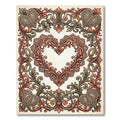 Ornate Coral Heart Vine Scroll Rug
