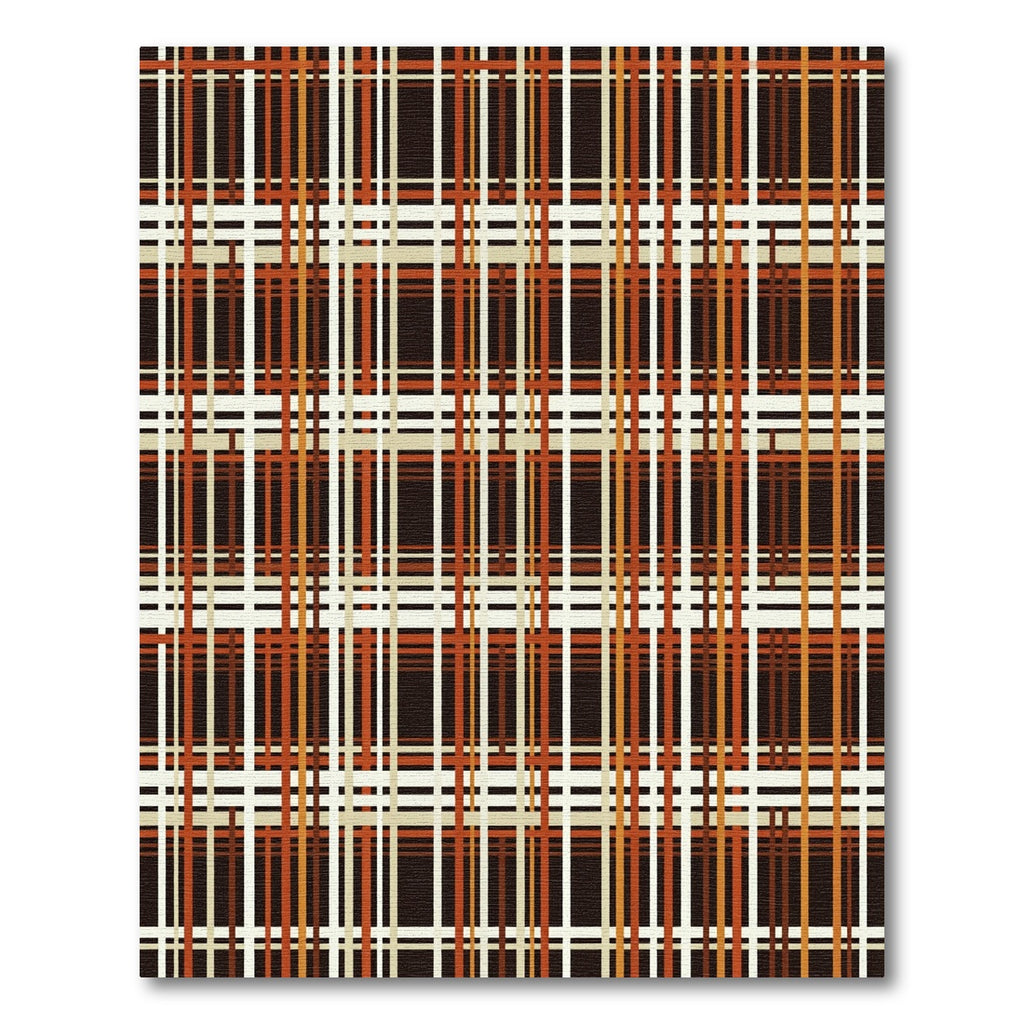 Copper and Cream Autumn Plaid Grid Rug