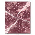 Crimson World Map Halftone Abstract Rug