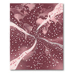 Crimson World Map Halftone Abstract Rug