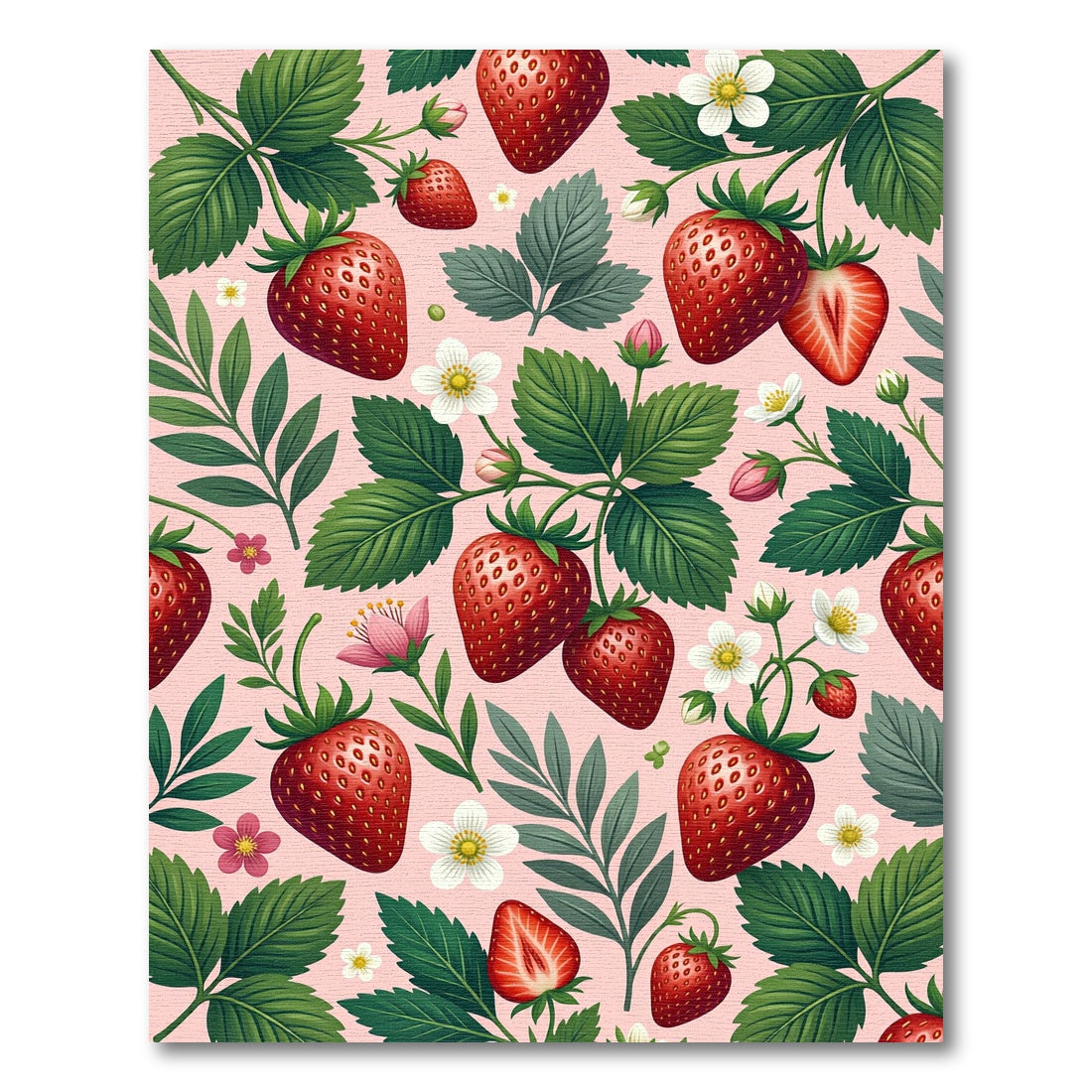 Sweet Strawberry Garden Botanical Arrangement Rug