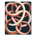 Intertwined Abstract Circles Peach Cream Rug