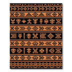 Bold Ochre Tribal Geometric Tile Rug