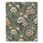 Vintage Cream Lotus Peony Garden Rug