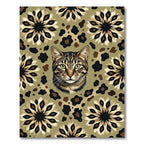 Tawny Cat Leopard Floral Roundel Rug