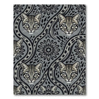 Monochrome Ocelot Chain Link Floral Rug