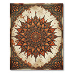 Vintage Burnt Orange Floral Mandala Rug