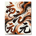 Modern Abstract Copper Black Swirls Rug